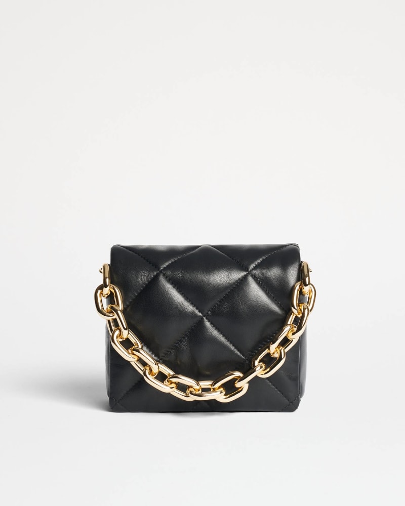 Front of a size O/S Hestia Bag in Black/Gold in Black/Gold by STAND STUDIO. | dia_product_style_image_id:331688